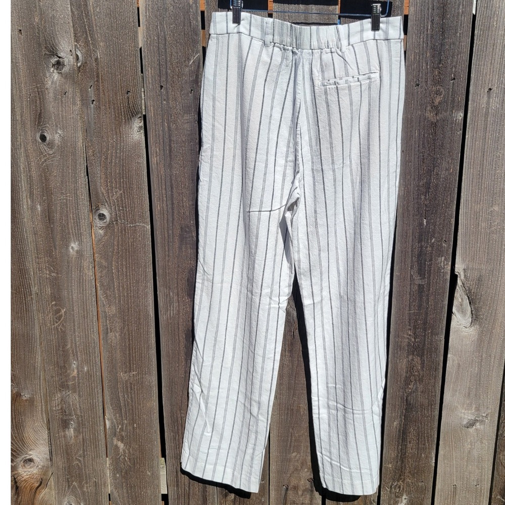 Old Navy Taylor Wide Leg Trouser Extra High Rise Linen Blend Striped Pant M Tall - Picture 6 of 6